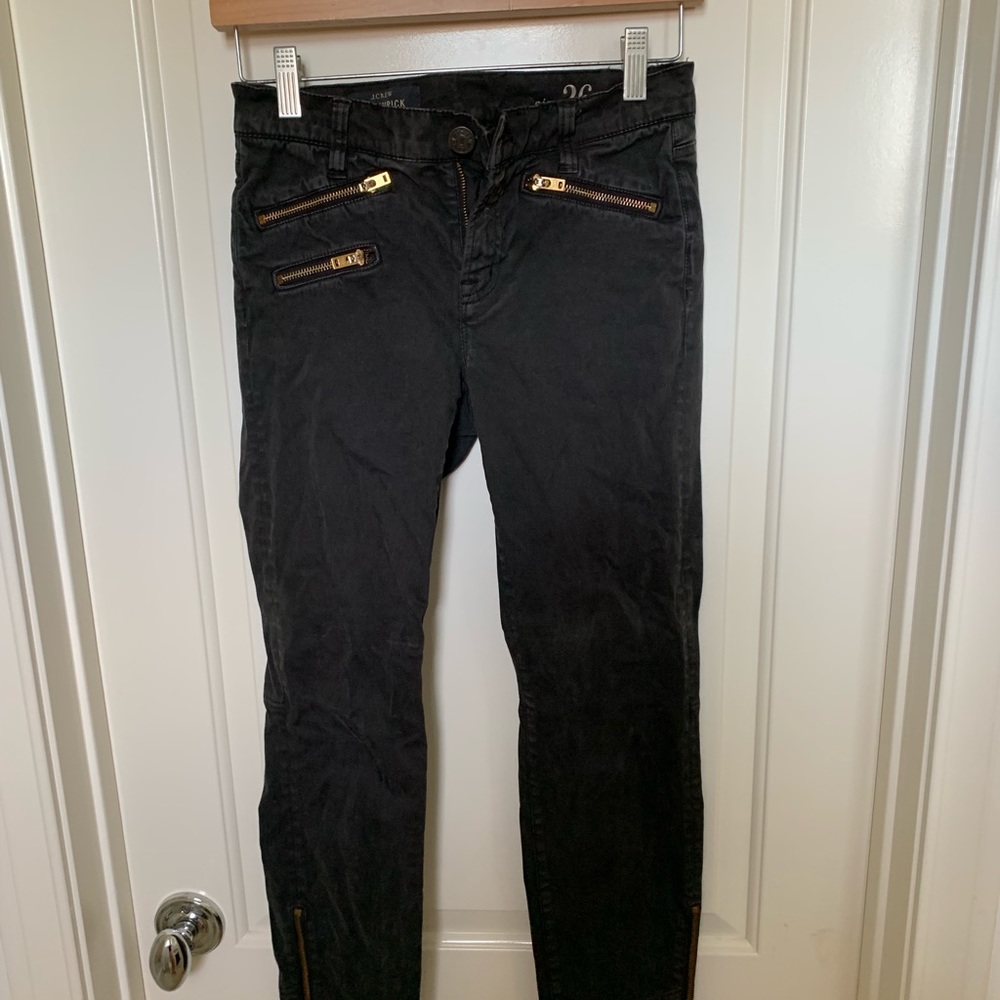JCREW toothpick pant with zipper detail